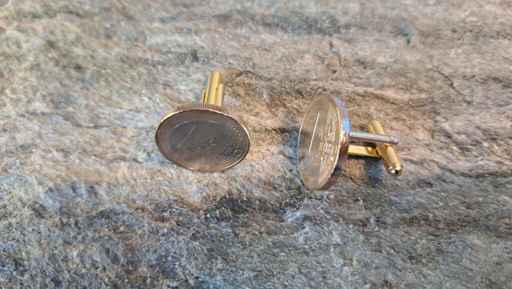 Manschettenknöpfe 1 Euro Münze 