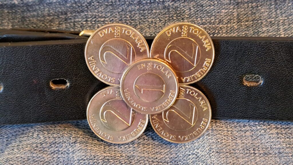 Gürtelschnalle ''1 und 2'' (Slowenien) für 3 cm breiten Gürtel (für Damen)