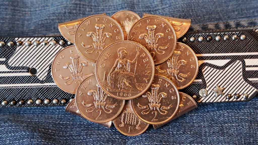 Gürtelschnalle ''British Copper'' für 4 cm breiten Gürtel (für Herren)