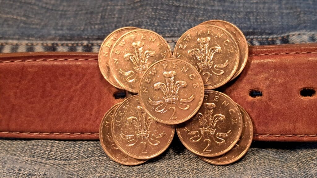 Gürtelschnalle ''Two Pence'' für 4 cm breiten Gürtel (nicht nur für Herren)