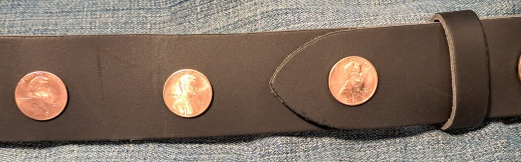 Münzgürtel mit Abraham Lincoln 1 Cent Münzen