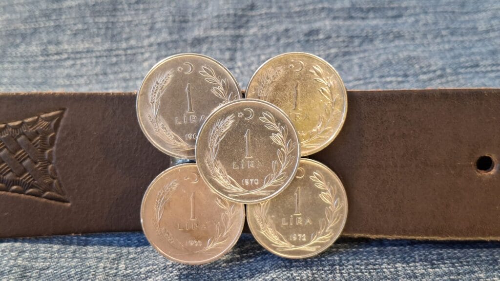 Gürtelschnalle ''Türkische Lira'' für 4 cm breiten Gürtel (nicht nur für Herren)